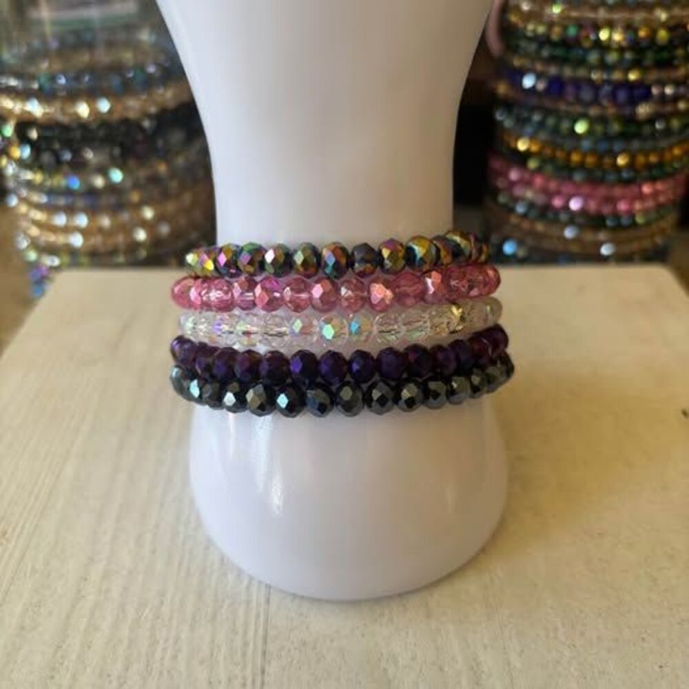 Handmade Beaded Stretch Bracelets Set of 5